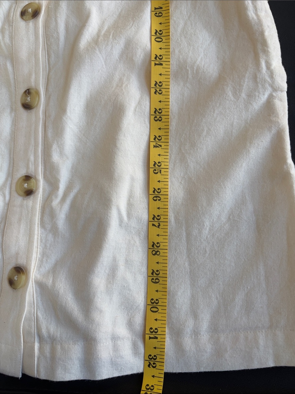 NWT BILA77 Keli Ivory Linen Blend Button Front Mini Dress Size S - Picture 10 of 14
